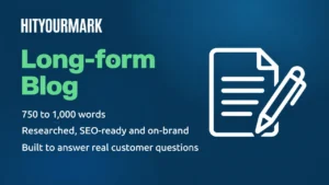 HYM product card: Long-form Blog, 750 to 1,000 words